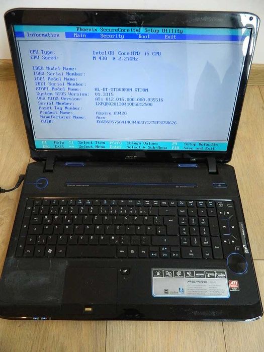 Acer Aspire 8942G Core i5-430 4GB DDR3