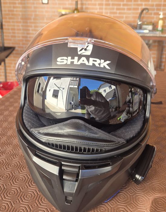Capacete shark spartan gt elegen  L  carbono com intercomunicador card