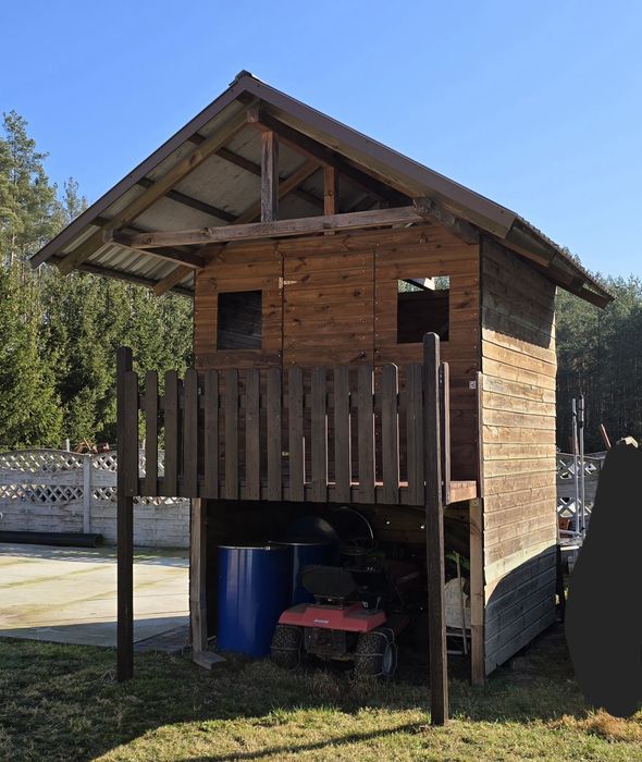 Domek drewniany 410cm x 240cm x 345cm + zjeżdżalnia