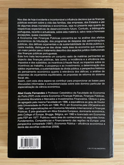 Livro académico “A Economia das Finanças Públicas”