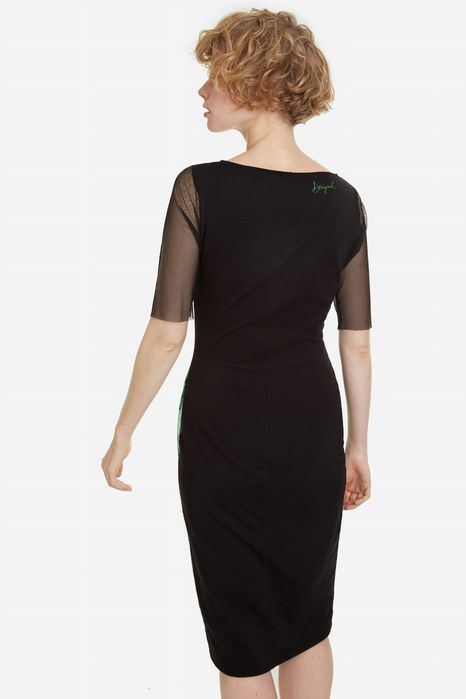 Sukienka z transparentnym dekoltem DESIGUAL S 36