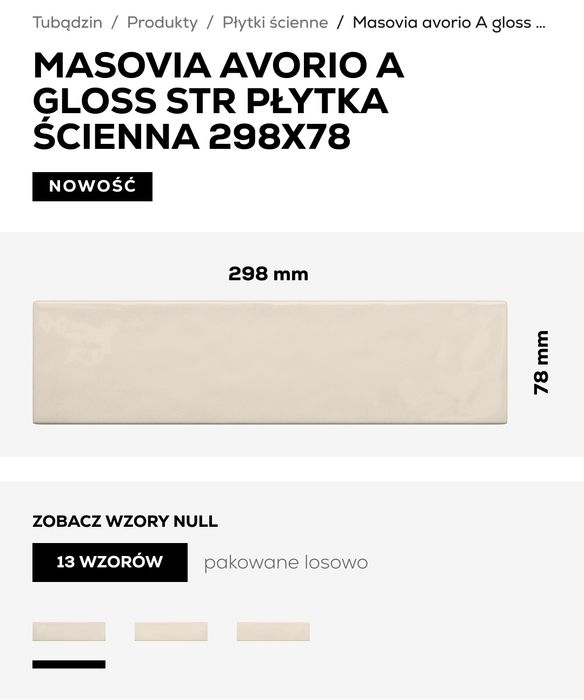 Płytki Tubądzin Masovia Avorio beż