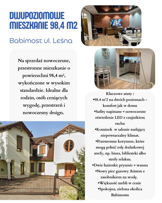 BABIMOST - Dwupoziomowe mieszkanie 98,4 m2