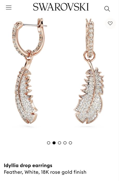 Сережки Swarovski Idyllia Feather, оригінал