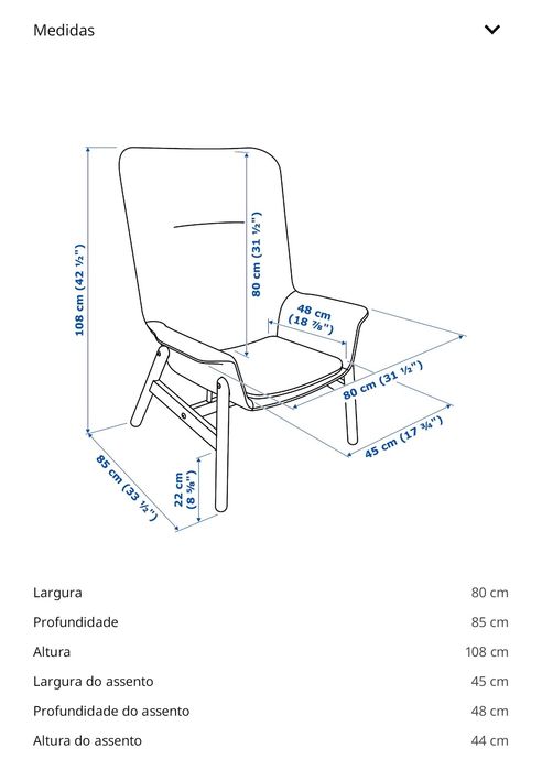 Poltrona Vedbo IKEA - azul claro