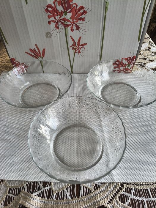 Szklane miski kim glass retro indonesia wintage