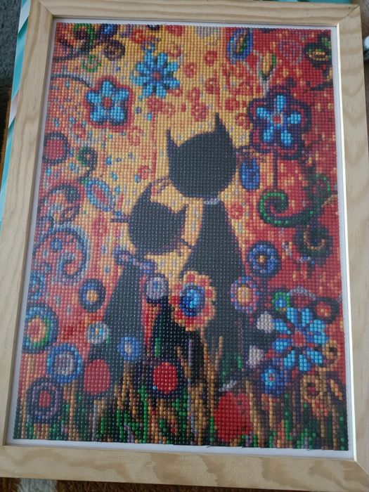 Obraz haft diamentowy koty