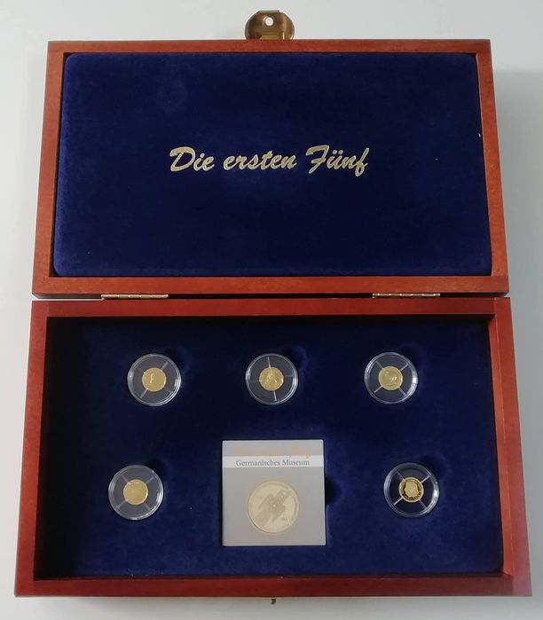 Німеччина 2007р. ЗОЛОТО. ПРУФ. Шикарний набір 5 марок! Сертифікати.