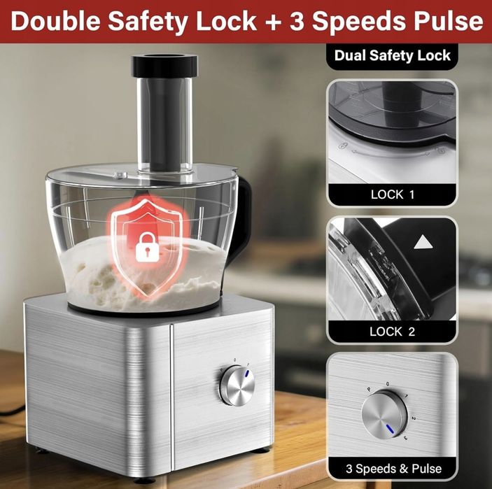 Wielofunkcyjny robot kuchenny SNDOAS 1100W – srebrny