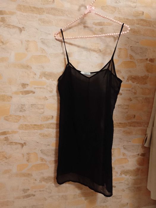 (38/M) MNG Mango/ Czarna, transparentna halka pod sukienkę z Londynu