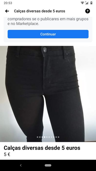 Calças ganga escura