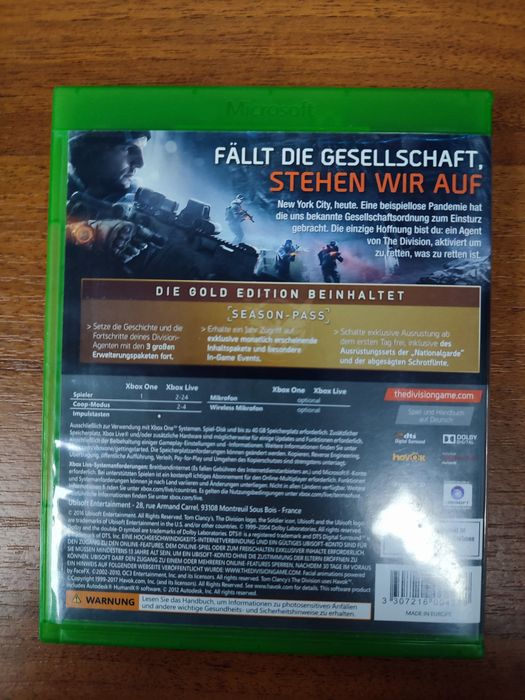 Продам xbox диск Tom Clancy's The Division Gold Edition.