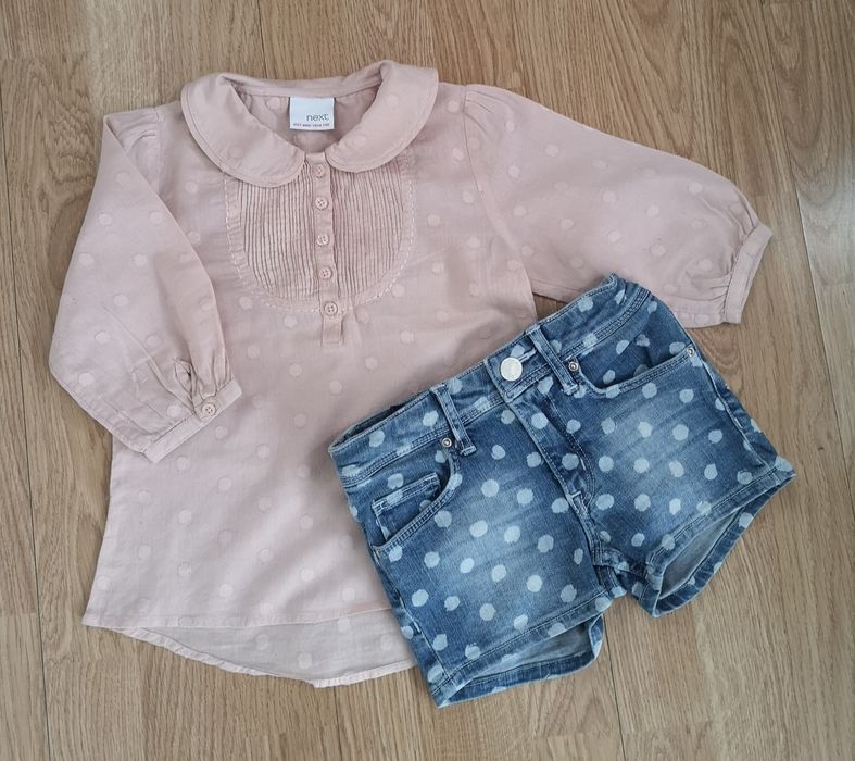 Komplet na lato bluzka i spodenki  104 next denim