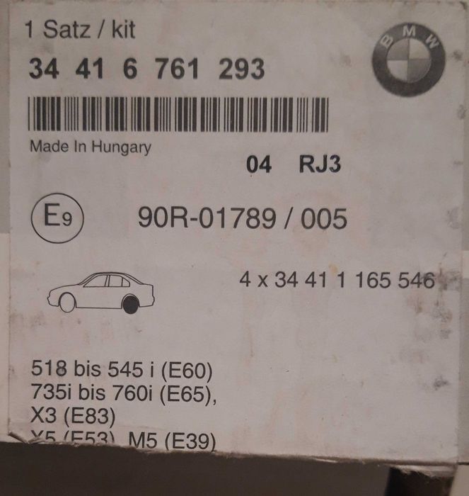 BMW X5 E53 e X3 E83 Jogo de maxilas de travão de mão + peças div.