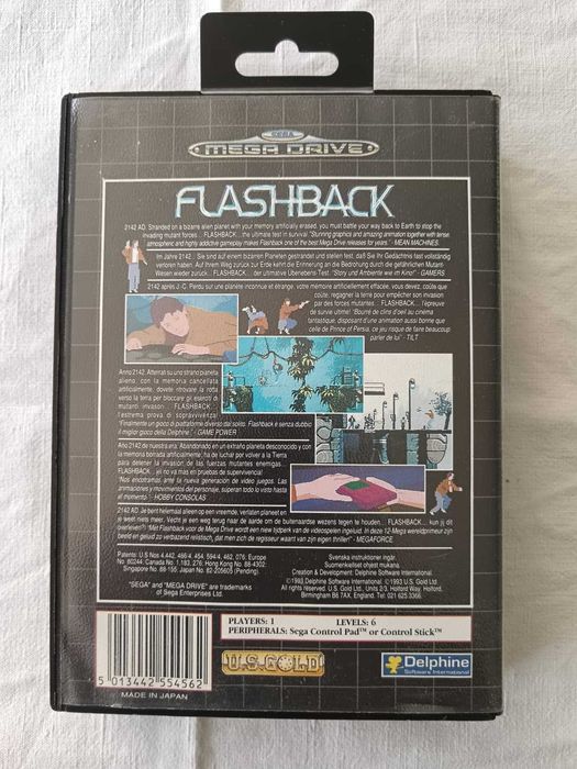 Flashback (Mega Drive, 1992, PAL) – Caixa e Manual | Idiomas EN/FR