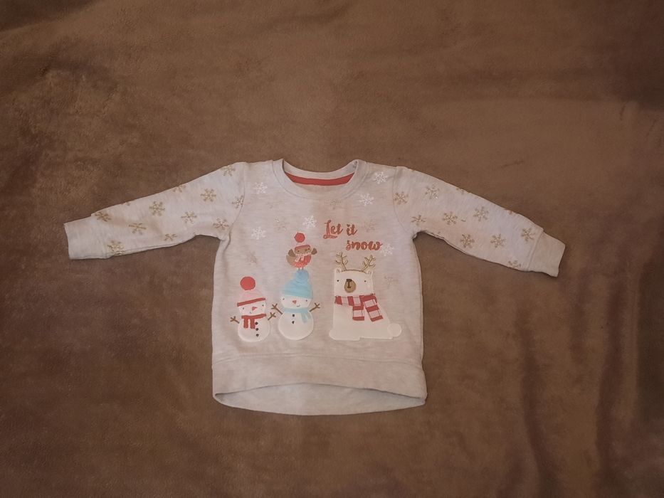 Дитячий реглан  з новорічним малюнком та тепла кофта