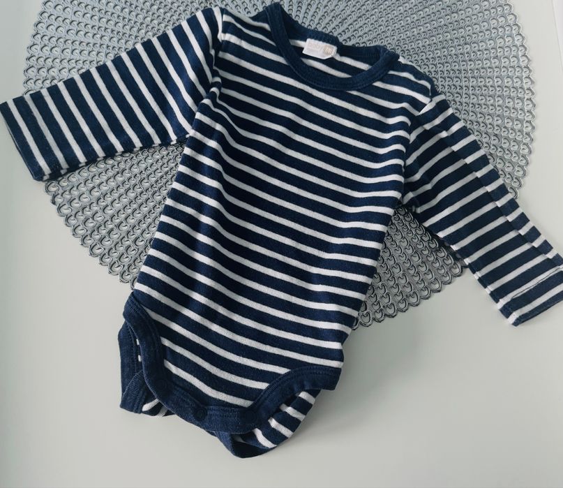 Body 68 w paski lindex dla chłopca długi rękaw