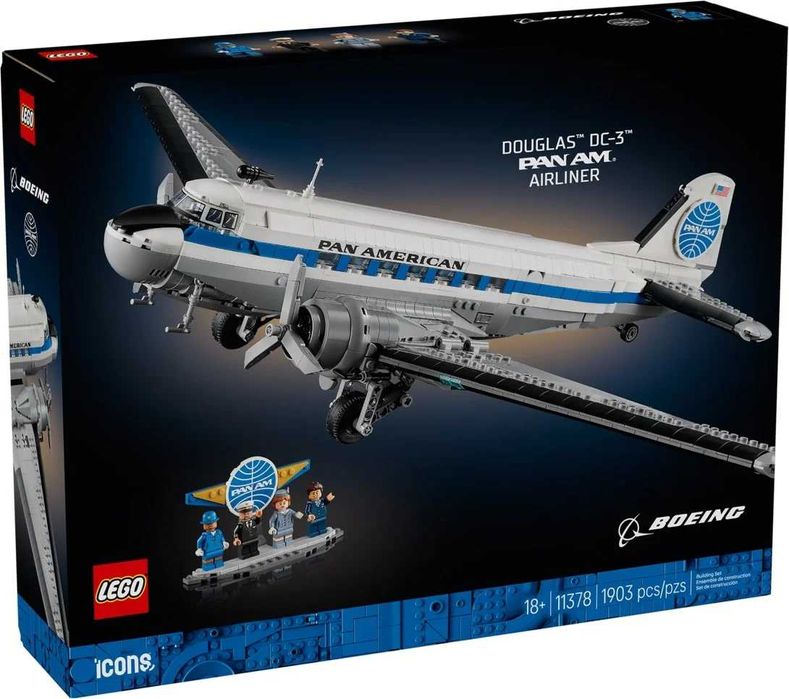 Конструктор LEGO ICONS 11378 Пасажирський літак Douglas DC-3 PAN AM