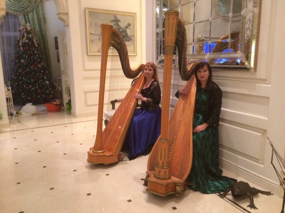 Арфа. арфистка на праздник