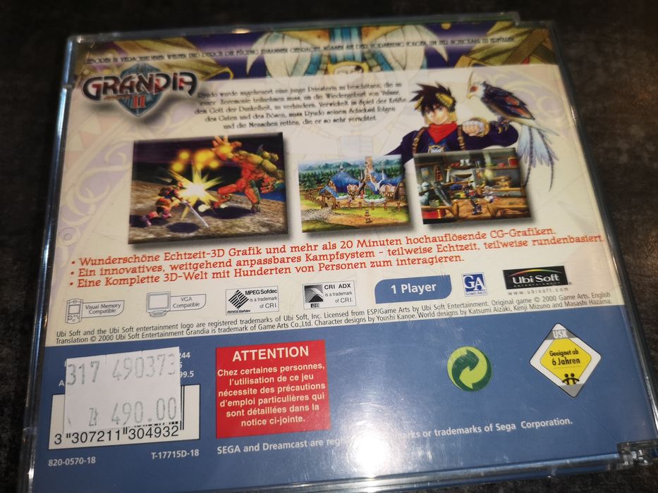 Grandia 2 DREAMCAST Sega gra (stan bdb++) kioskzgrami
