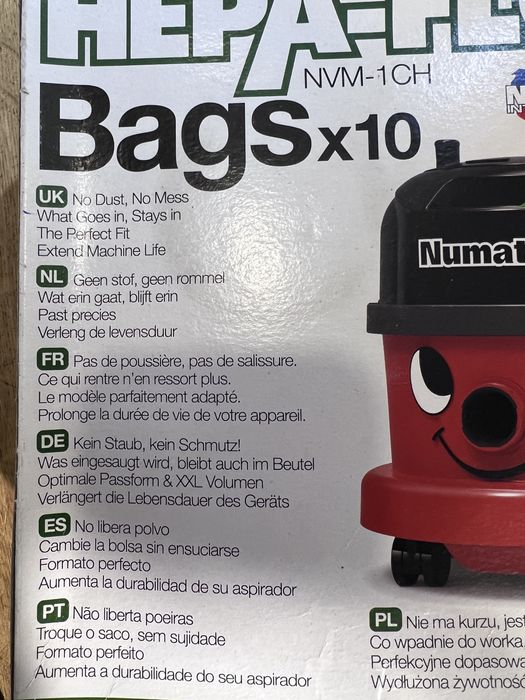 Sacos Aspirador Hepa-Flo Numatic – 10 Sacos - NOVO