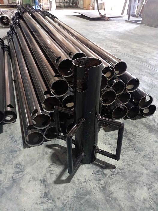 Палі гвинтові,сваї багатовиткові,геощуруп,наконечник,оголовок.