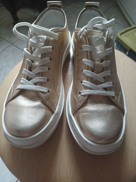 Lasocki sneakersy skórzane złote rozm.36