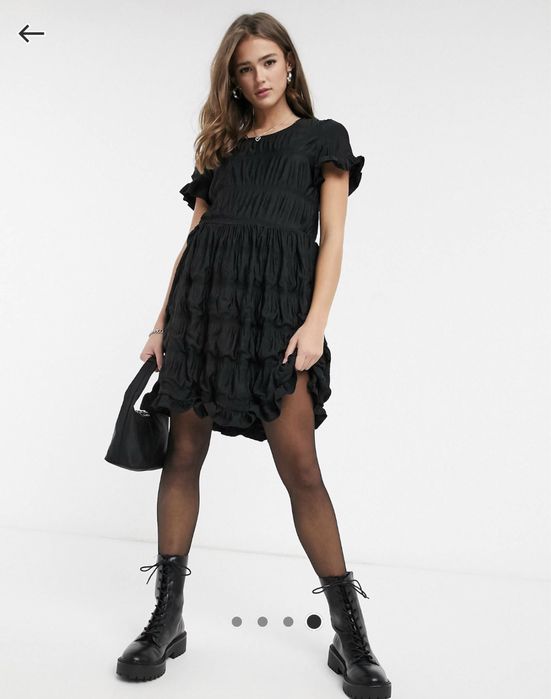 Pieces - Andrea - чорна міні сукня з воланами