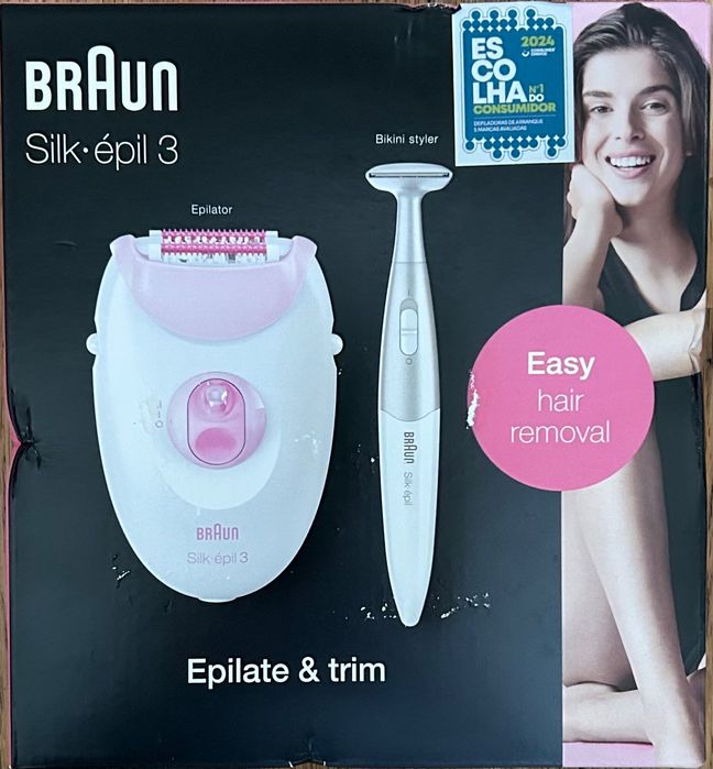 Depiladora BRAUN Silk Epil S3- nova, 3 anos de garantia