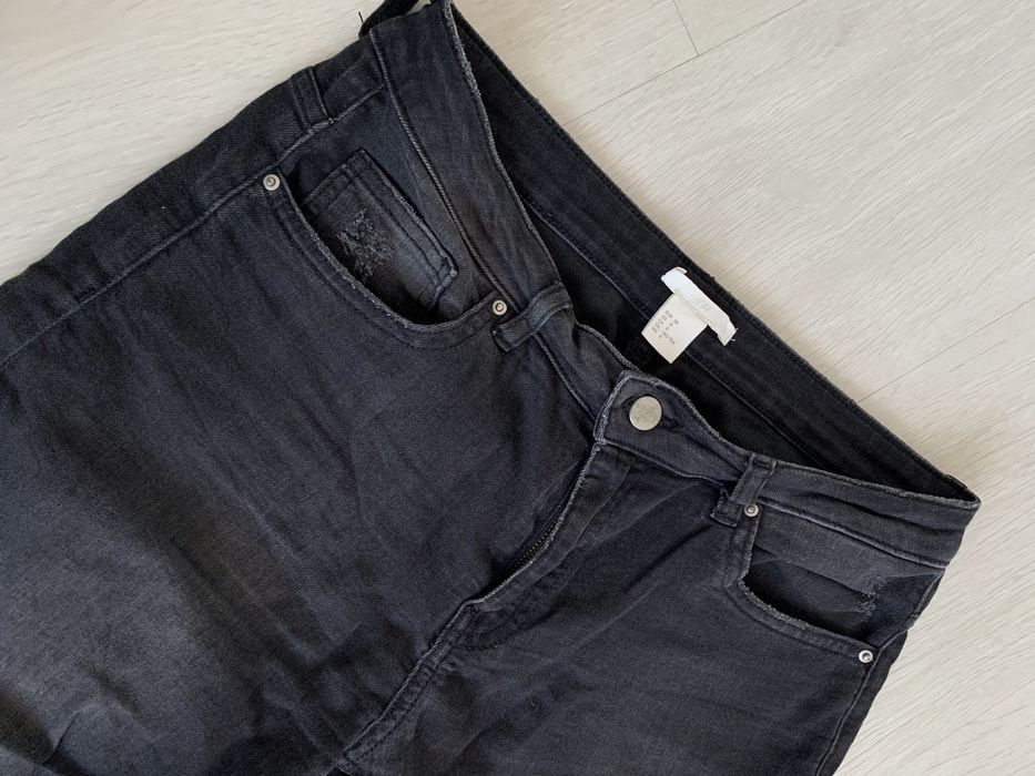 Jeansy dzinsy spodnie z przetarciami z dozurami m h&m