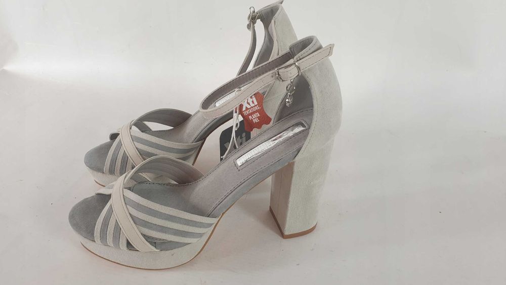 xti SANDAŁY DAMSKIE na obcasie   eko  SKÓRA ROZ 37