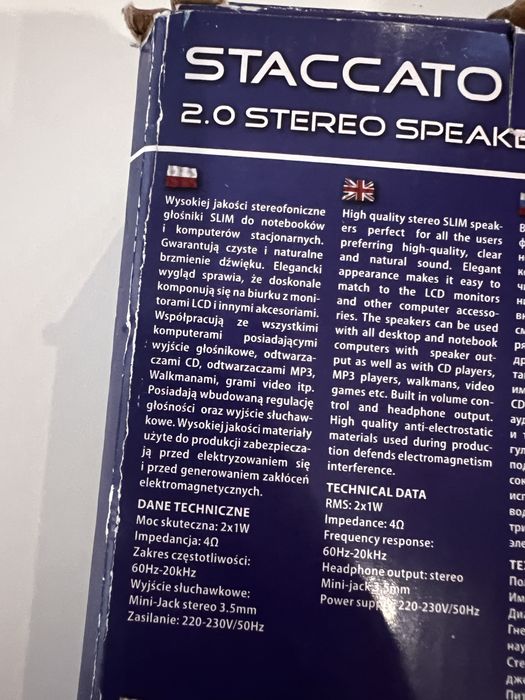 Głośniki Titanum Staccato 2.0 stereo Speakers