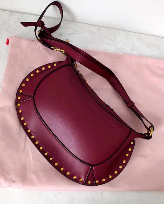 Isabel Marant oskan moon skóra naturalna burgundowa torebka