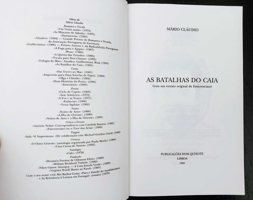 Mário Cláudio | As Batalhas do Caia (1ª Edição 1995)