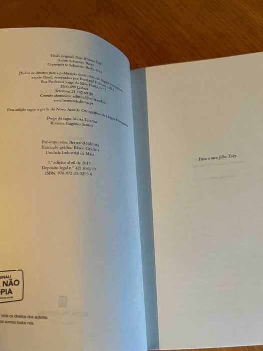 DIAS SEM FIM      Sebastian Barry