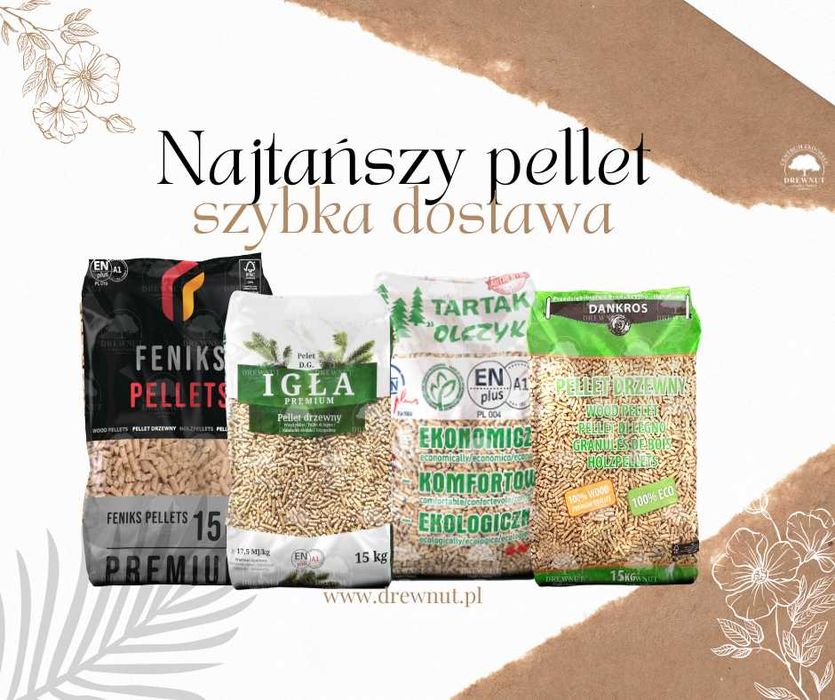 Pellet NAJTAŃSZY pelet drzewny oraz Drewnut Olczyk Lava Wirex A1 A2