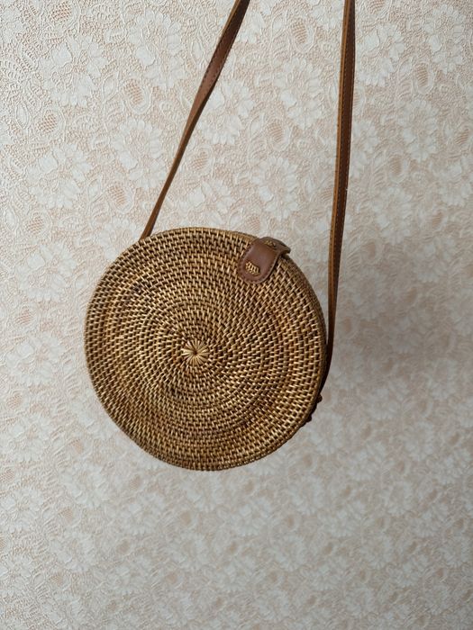 Соломʼяна сумочка літня з ротангу
