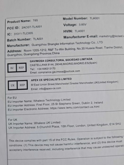 Teclast T65 13.4" IPS 120Hz 20GB RAM (8+12) DUAL SIM 4G LTE TABLET