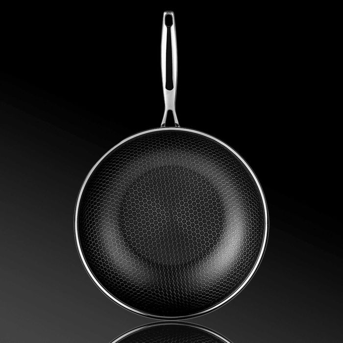 Profesjonalna Patelnia Ceramiczna Wok Indukcja 30 cm z pokrywką Kanso