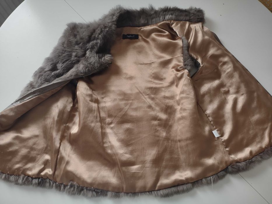 Kamizelka futerkowa naturalne z królika M/L