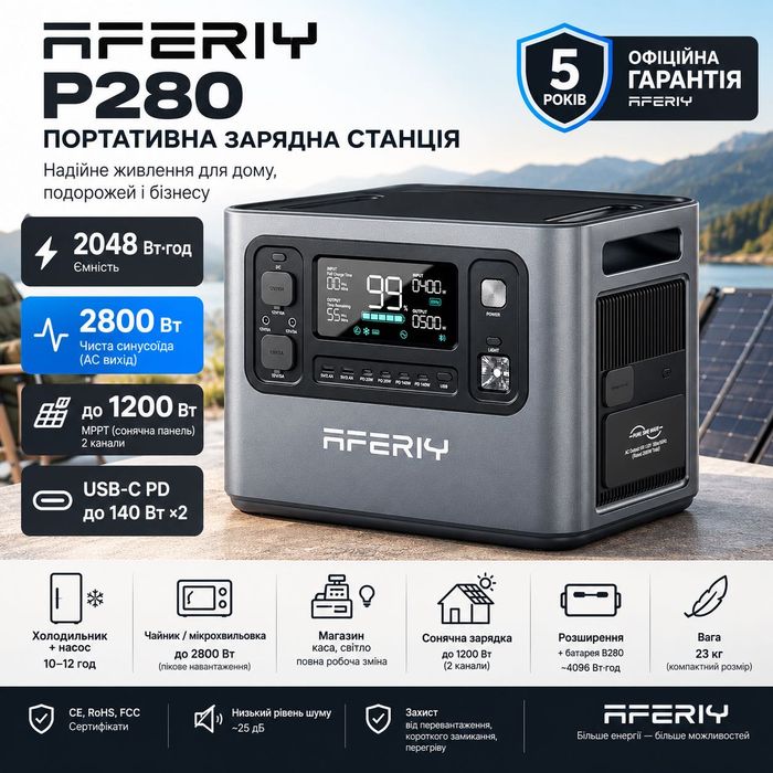 Продам! Зарядна станція Aferiy P280 2800 Вт – В НАЯВНОСТІ ДНІПРО! ОПЛАТА ЧАСТИНАМИ/ ГАРАНТІЯ 5 РОКІВ
