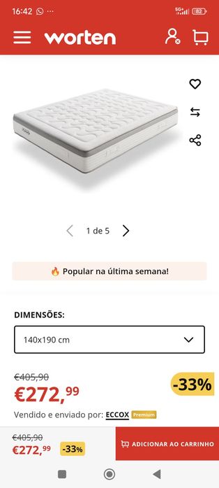 Colchão  medidas 140×190