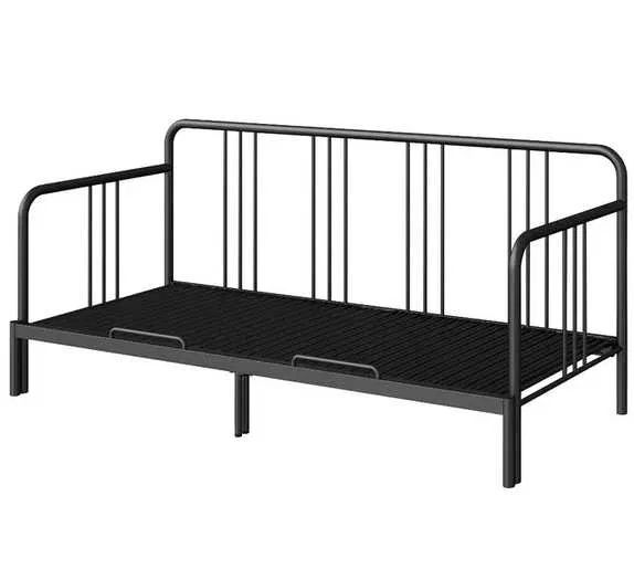 Cama preta de metal ikea