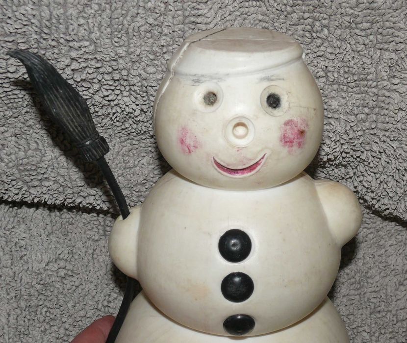 26 см. Большой Старый Снеговик. Игрушка на Новый Год. Твёрдый Пластик