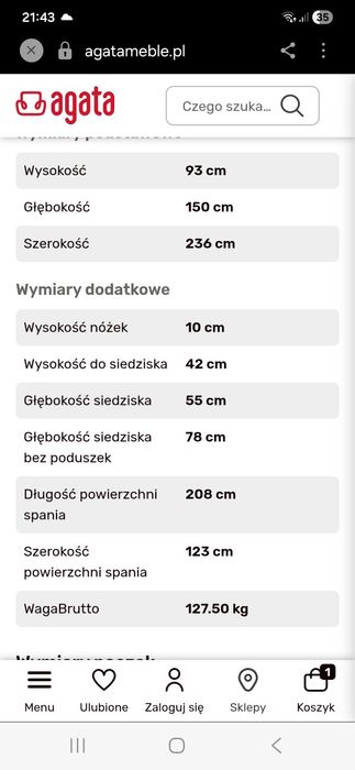 Narożnik Zoya niebieski
