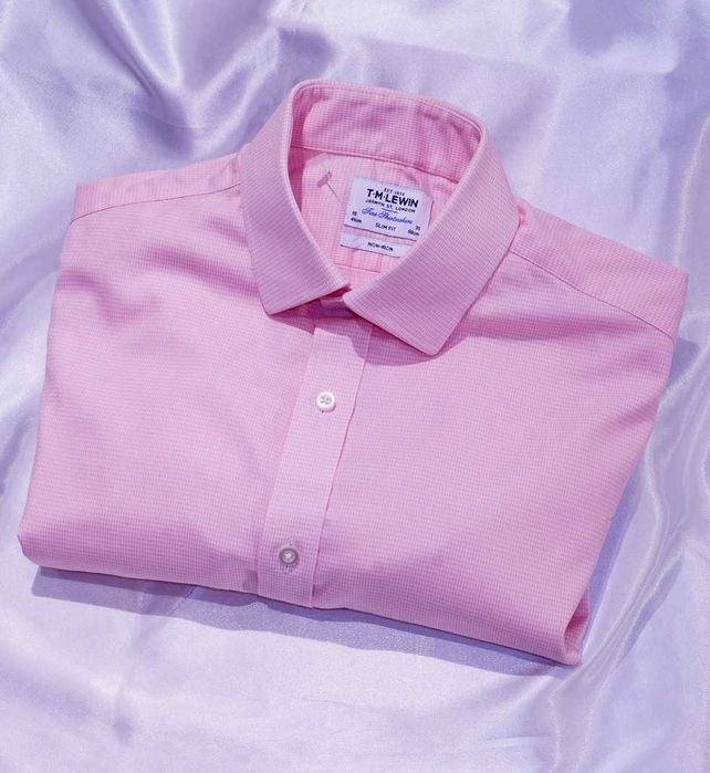 MT Lewin  koszula L 41 Slim Non-iron różowa houndstooth bugatti kenzo