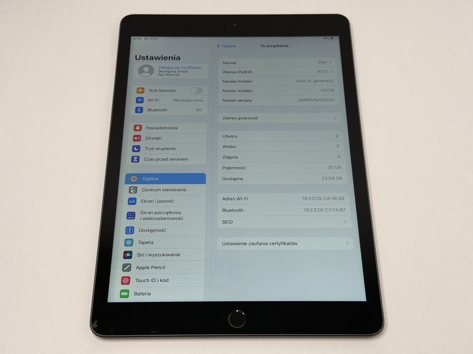iPad 8. gen. (A2270) - 32GB - faktura VAT 23%
