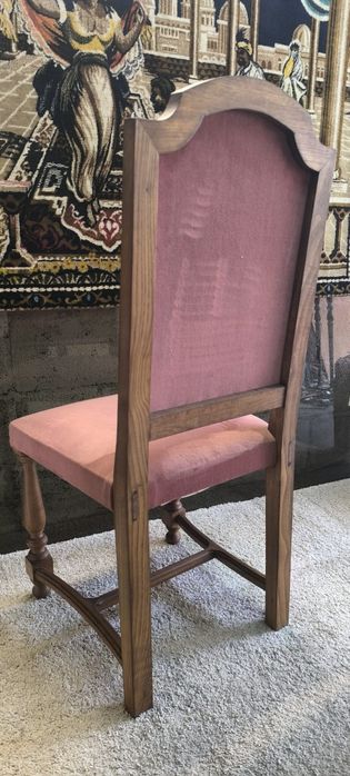 Cadeira de quarto em madeira maciça , tecido em veludo lavável, exempl