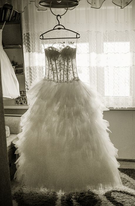 Suknia ślubna tiul i koronka cena do negocjacji