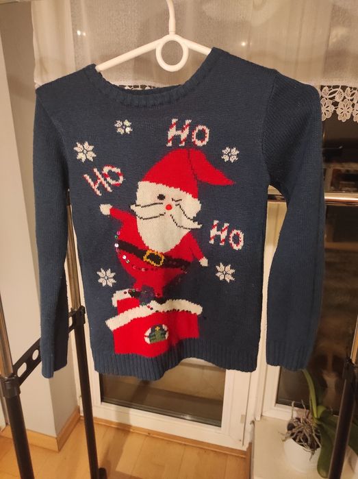 932. Sweter świąteczny Mikołaj YD r. 134-140